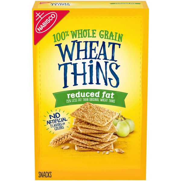 WHEAT THINS Reduced Fat Snacks, Whole Grain Wheat Crackers, Snack Crackers 8 oz