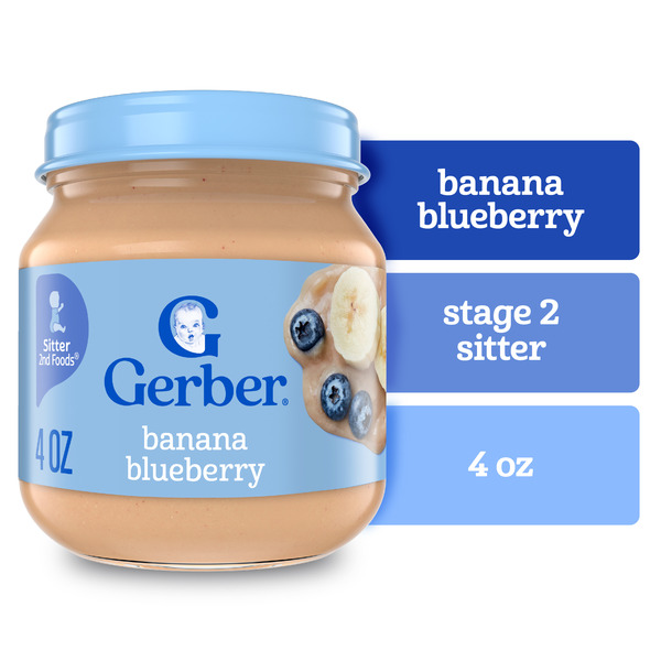 （dada ）TRUE 20ml ブルーベリーバナナ Gerber Stage 2 Baby Food Banana Blueberry Jar Fruit Puree Non-Gmo