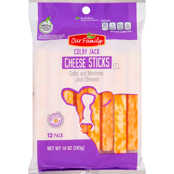Our Family Cheese Sticks, Colby Jack, 12 Pack (12 each) Instacart