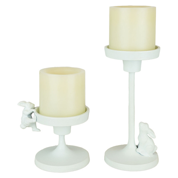 KIRKTON HOUSE 2pk Bunny Candle Holders - White Same-Day Delivery
