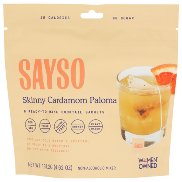 Sayso Skinny Cardamom Paloma Cocktail/Mocktail Mixer Tea Bags Same