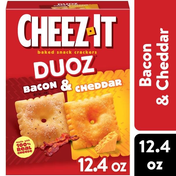 Cheez-It DUOZ Bacon and Cheddar Baked Snack Crackers, Lunch Snacks