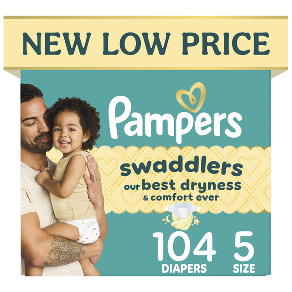 Pampers Swaddlers Disposable Diapers, Size 5, 104 Count - Limited Edition Design