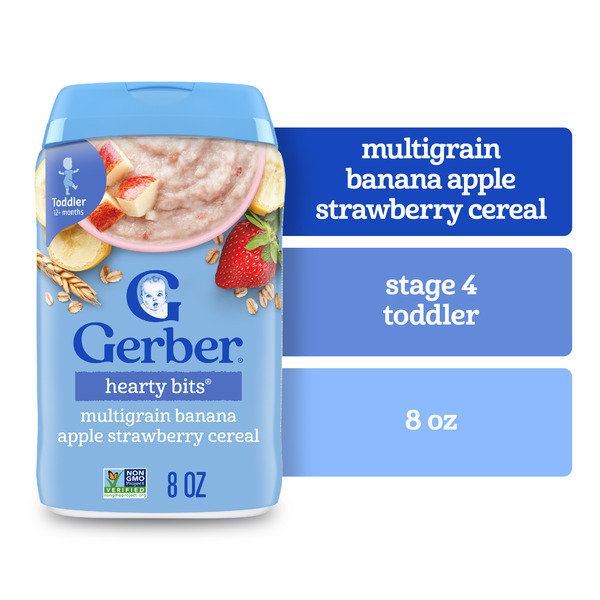 Gerber Toddler Food Multigrain Banana Apple Strawberry Cereal Toddler Cereal