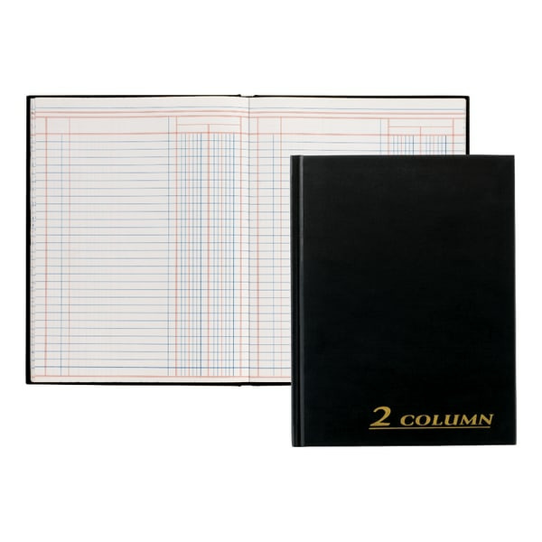Adams 2-Column Account Book - Black - 9 1/4" x 7"