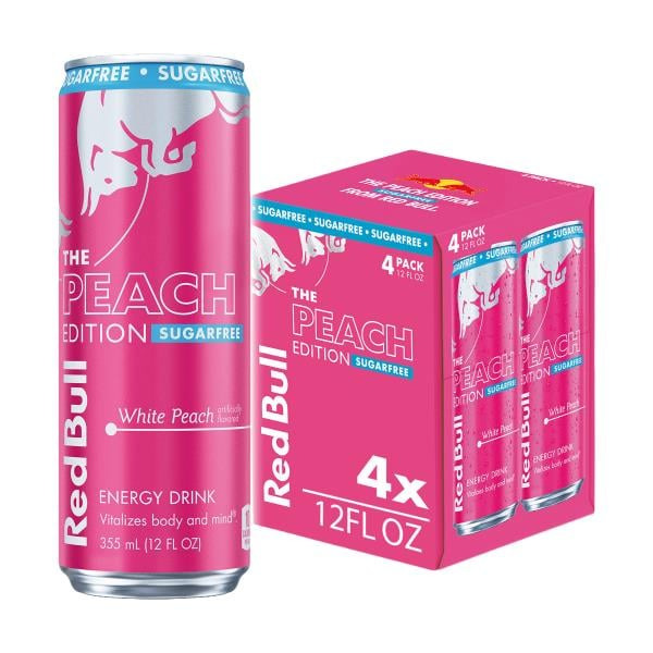 Red Bull Peach Edition Sugarfree White Peach Energy Drink