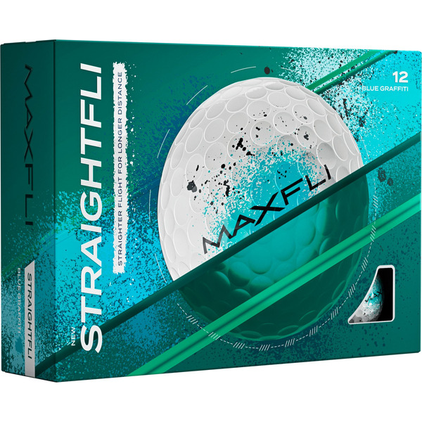 Maxfli StraightFli Graffiti Golf Balls - White/Blue