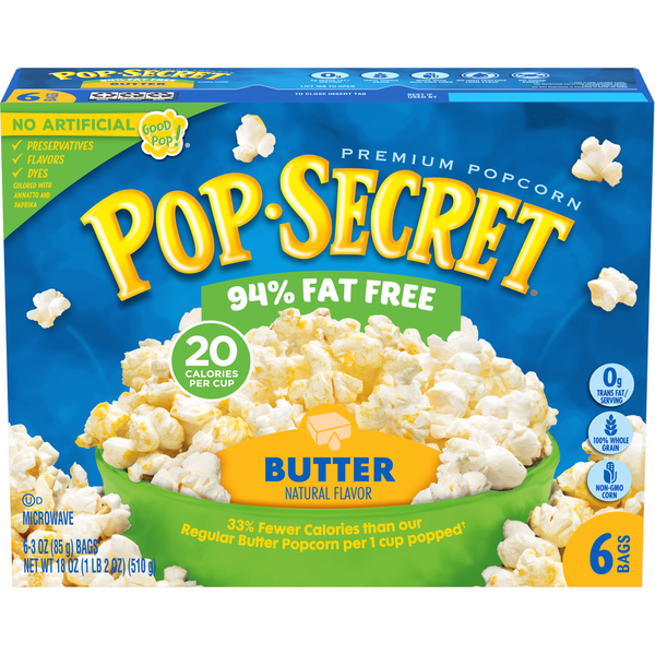 Pop Secret 94% Fat Free Butter Microwave Popcorn Same-Day Delivery