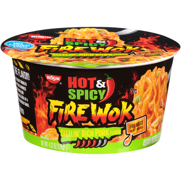 Nissin Hot & Spicy Fire Wok Sizzlin' Rich Pork Flavor Stir Fry