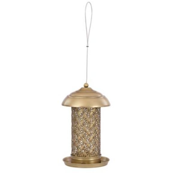 Royal Wing Metal Filigree Outdoor Bird Feeder, Gold