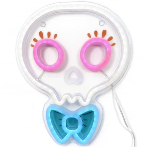 Ashland Skull with Bowtie LED Neon Sign, 8 x 10 in