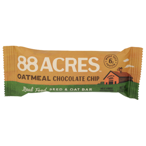 88 Acres The Seed Co. Warm 'N' Chewy Oatmeal Chocolate Chip Seed + Oat Bar