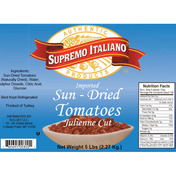 Supremo Italiano - Julienne Cut Tomatoes - 5 lbs