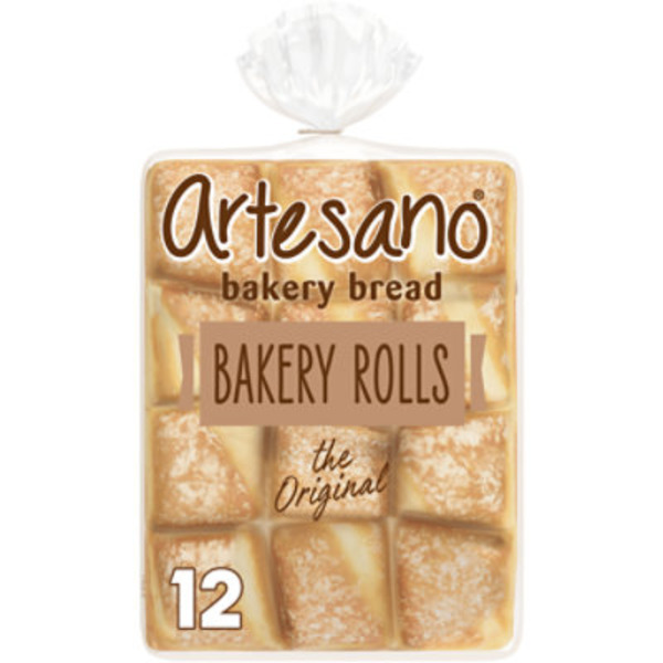 Artesano 12 ct, White, Bakery Rolls, Dinner Rolls, 18 oz