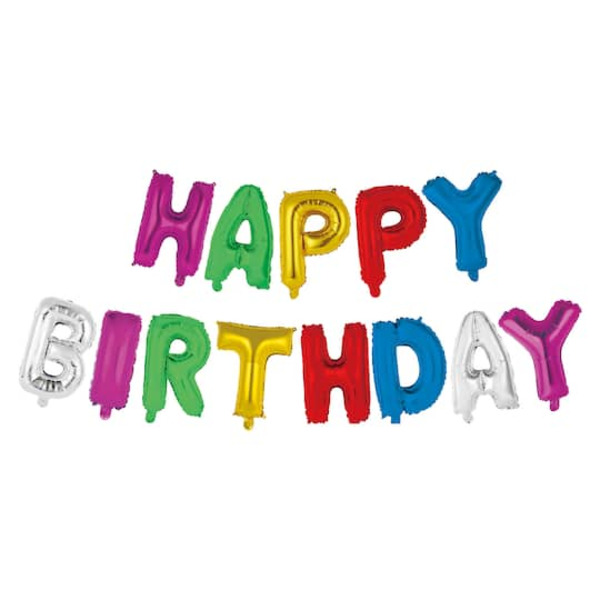 Celebrate It Happy Birthday Multicolored Foil Balloon Banner Kit