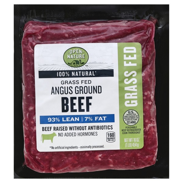 Open Nature Beef, Ground, 93/7, Angus, Grass Fed (16 oz) from Safeway