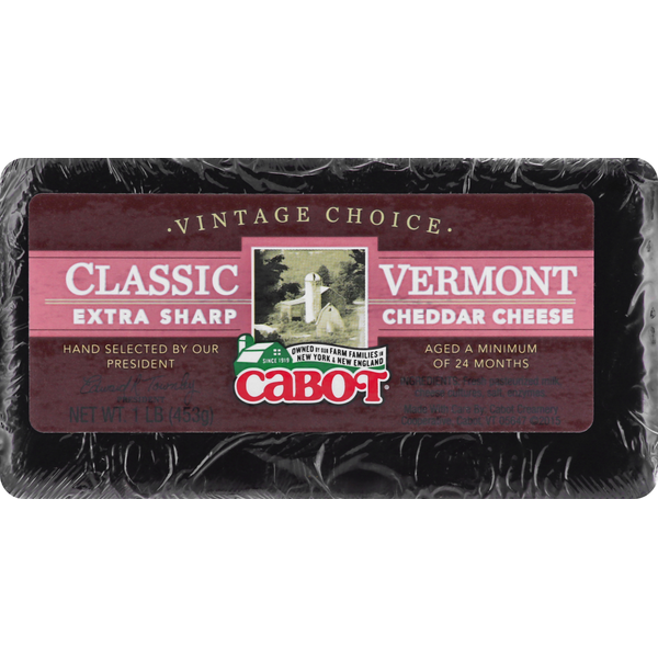 Cabot Cheese, Extra Sharp Cheddar, Classic Vermont, Vintage Choice (1