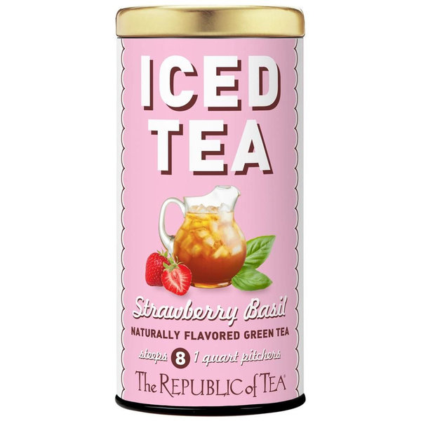 The Republic of Tea Strawberry Basil Green Large Iced Tea - 8