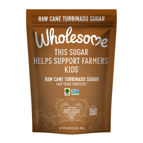 Wholesome Natural Raw Cane Turbinado Sugar, Fair Trade, Non-GMO