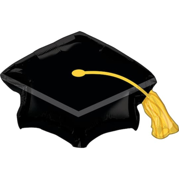 Amscan INFLATED 31" Black Graduation Cap Foil Balloon