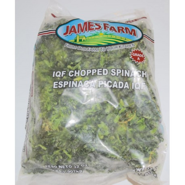 Frozen James Farm - Chopped IQF Spinach- 2 lb