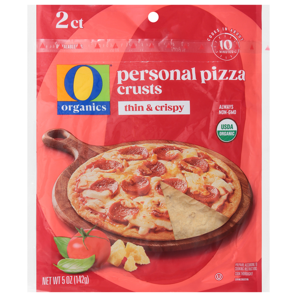 O Organics Pizza Crusts, Personal, Thin & Crispy