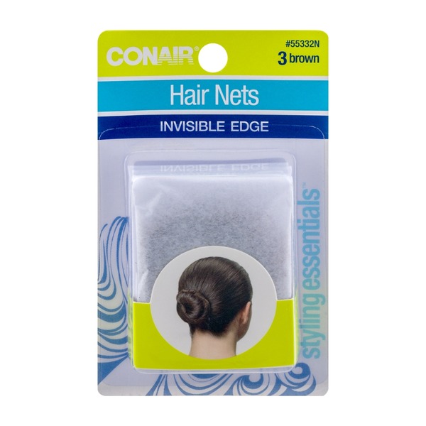 Conair Hair Nets Invisible Edge Brown 3 Pc 3 Ct From Bashas