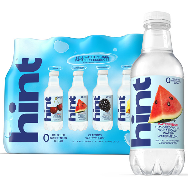 hint Naturally Flavored Bottled Water, 4-Flavor Blue Variety Pack
