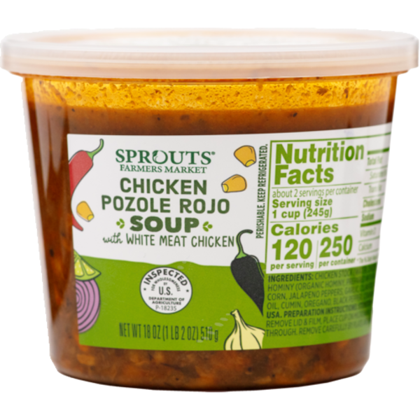 Sprouts Chicken Pozole Rojo Soup With White Meat Chicken