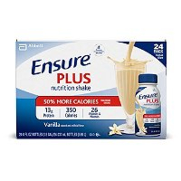 Ensure Plus Nutrition Shake - Vanilla - 24/8 oz plastic bottles