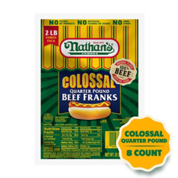 Nathan’s Famous Colossal Quarter Pound Beef Franks Family Pack