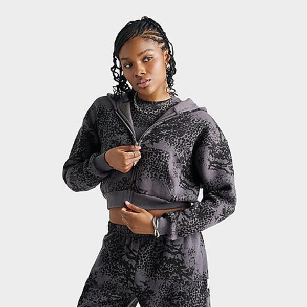 Hoodrich Women's Clova Full-Zip Hoodie, S - Black Leopard