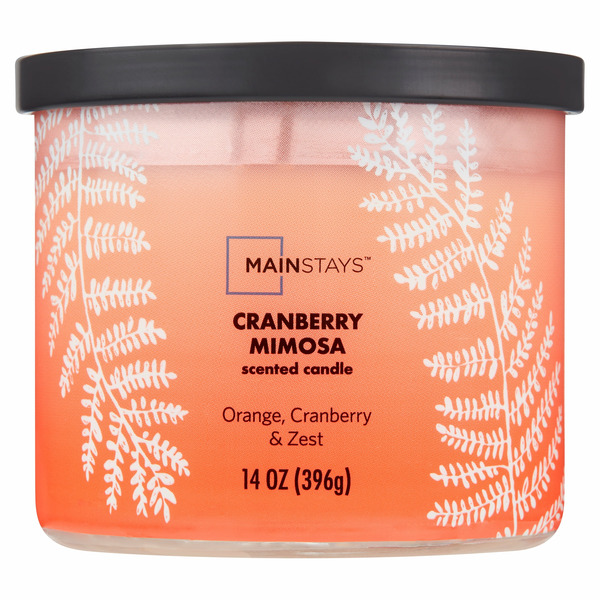 Walmart Mainstays 3-Wick Ombre Wrap Cranberry Mimosa Candle Same