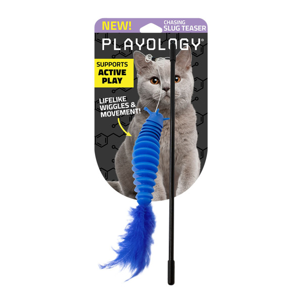 Playology Pets Slug Teaser Cat Toy - Black