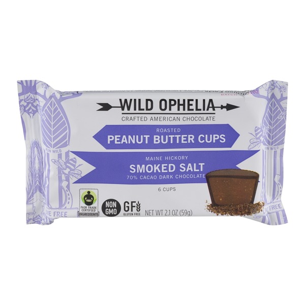 Wild Ophelia Peanut Butter Cups Smoked Salt 70 Cacao Dark Chocolate 6 Ct Wild Ophelia Peanut Butter Cups Smoked Salt 70 Cacao Dark Chocolate 6 Ct