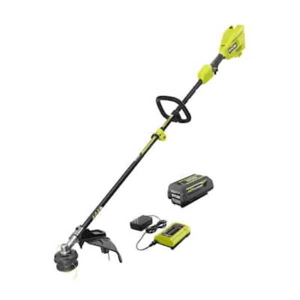 Ryobi 40v 15 In. Expand-it Cordless Battery Attachment Capable String Trimmer With 4.0 Ah Battery And Charger