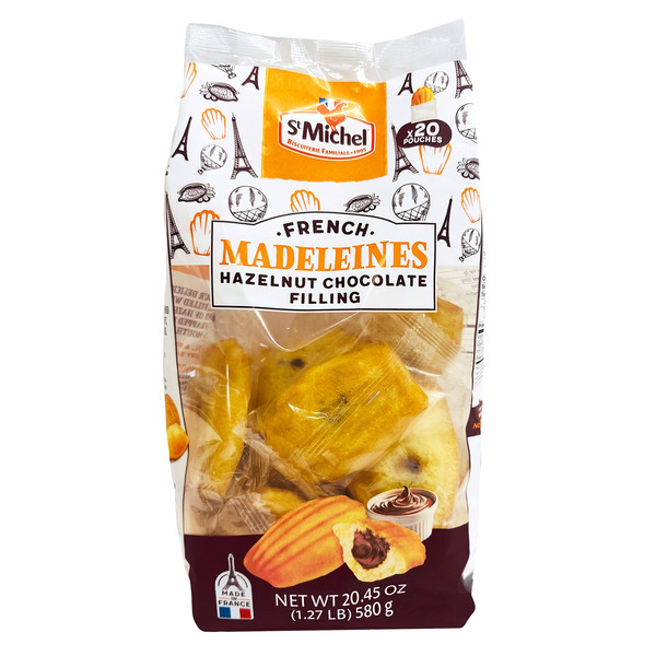 St Michel French Madeleines with Hazelnut Chocolate Filling, 20.45 oz