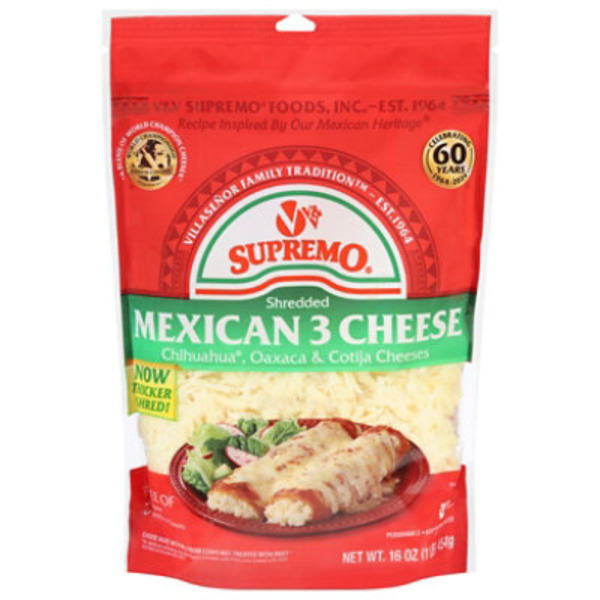 V&V Supremo Mexican 3 Shredded Cheese