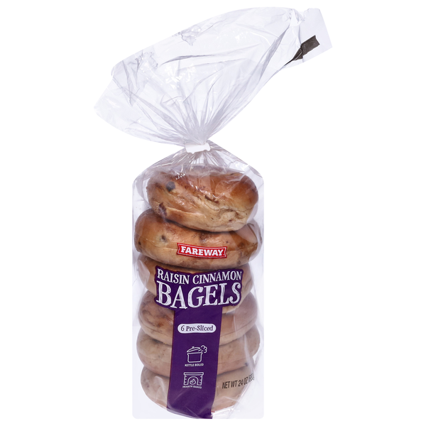 Fareway Pre-Sliced Raisin Cinnamon Bagels