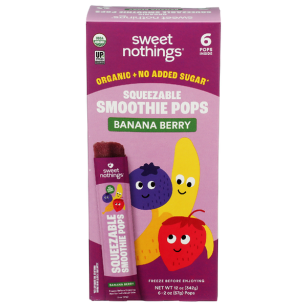 Sweet Nothings Organic Banana Berry Squeezable Smoothie 6 Pack