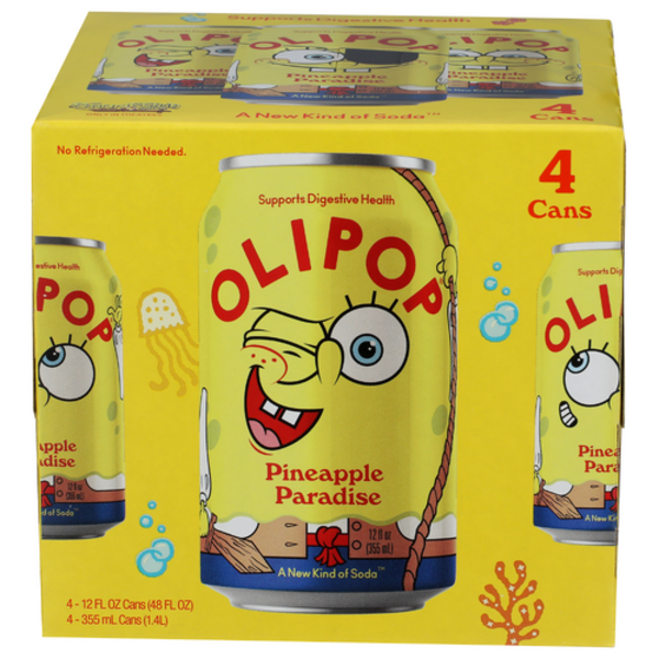 Olipop SpongeBob Pineapple Paradise Prebiotic Sparkling Tonic 4