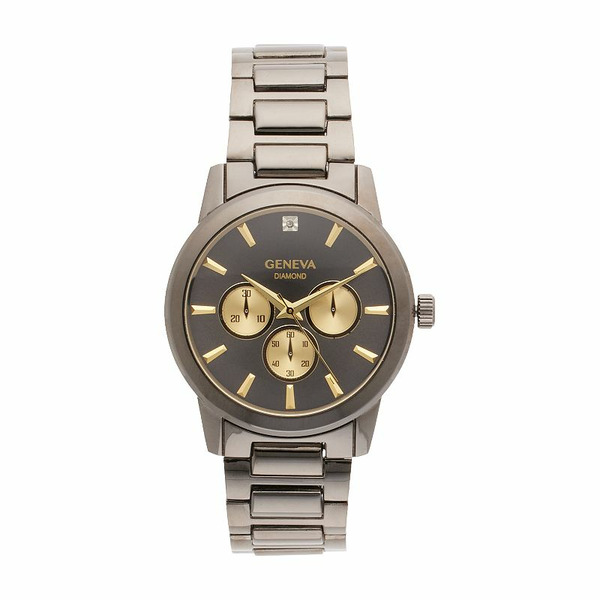 GE neva Men's Diamond Accent Gunmetal Bracelet Watch - KHA0011GU, Grey