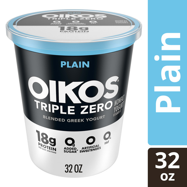 Oikos Zero Plain Nonfat Greek Yogurt Tub Same-Day Delivery or