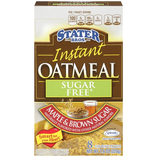 Stater Bros Instant Oatmeal Maple & Brown Sugar (8 ct) from Stater Bros