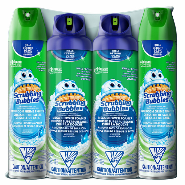 Scrubbing Bubbles Mega Shower Foamer & Bathroom Cleaner Aerosol Combo