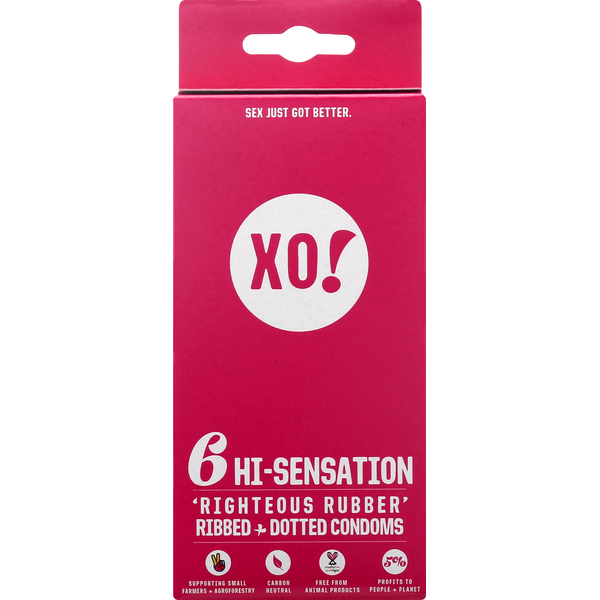 XO! Condoms, Hi-Sensation, Ribbed & Dotted Same-Day Delivery