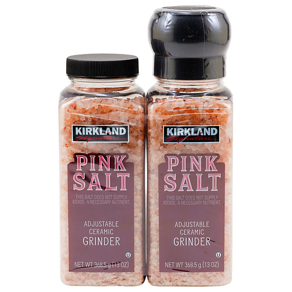 Kirkland Signature Pink Salt, Grinder with Refill, 13 oz each, 2-count