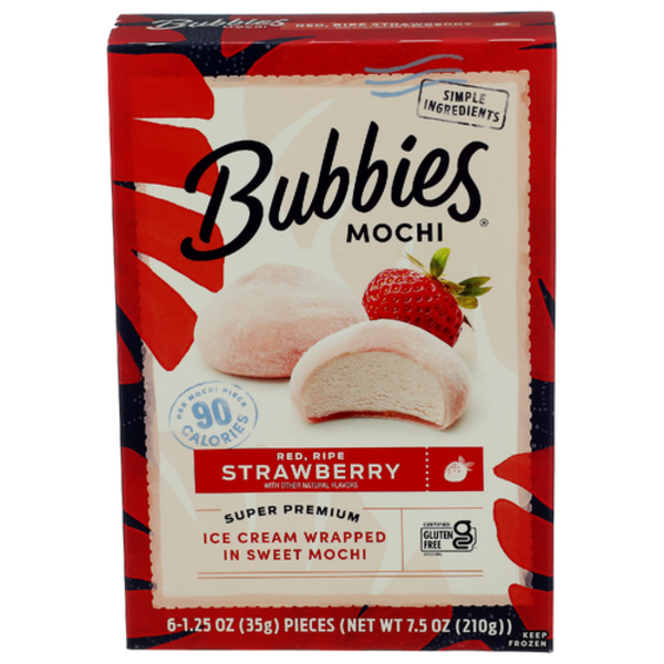 Bubbies Hawaii Mochi Strawberry Ice Cream Bites 6 Pack Same-Day