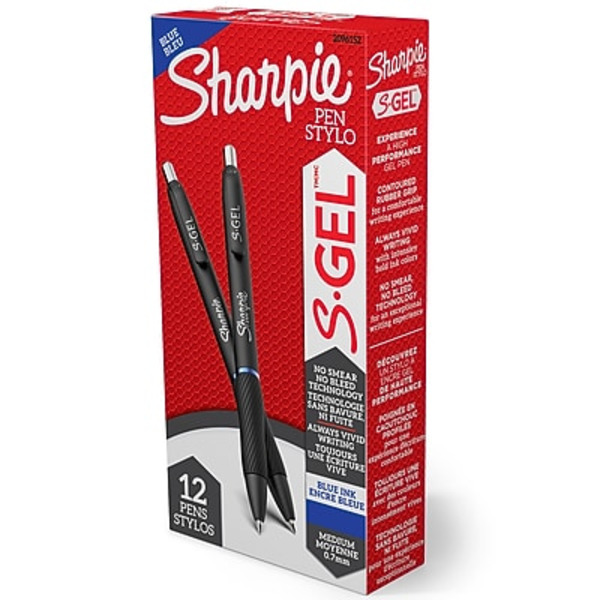 Sharpie 2096152 Medium Point Blue Ink S-Gel Retractable Gel Pen