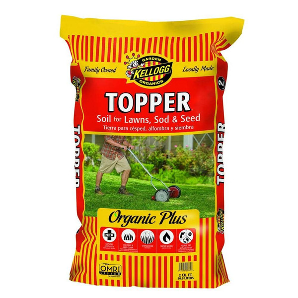 Kellogg Garden Organics Topper Organic Garden Soil For Lawn, Seed And Sod 2 Cu. Ft., Omri Listed